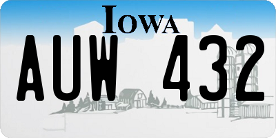 IA license plate AUW432