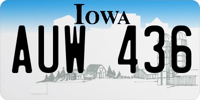 IA license plate AUW436