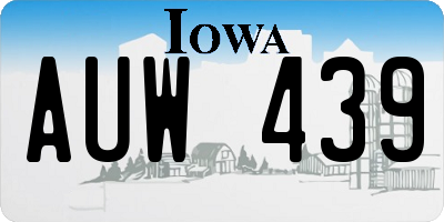 IA license plate AUW439