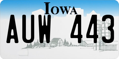 IA license plate AUW443