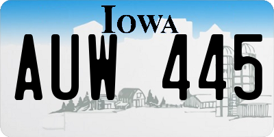 IA license plate AUW445