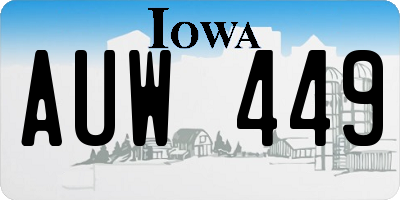 IA license plate AUW449