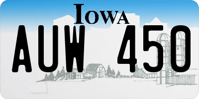 IA license plate AUW450