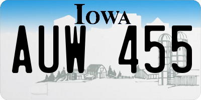 IA license plate AUW455