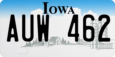 IA license plate AUW462