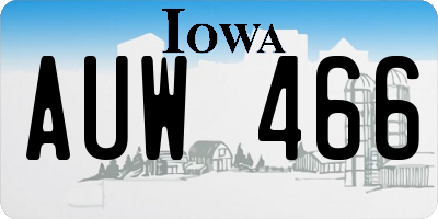 IA license plate AUW466