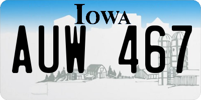 IA license plate AUW467