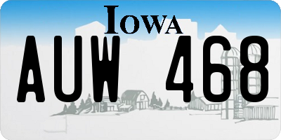 IA license plate AUW468