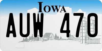 IA license plate AUW470