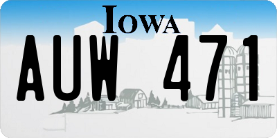 IA license plate AUW471
