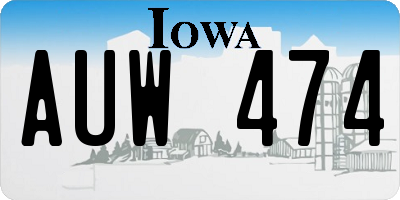 IA license plate AUW474
