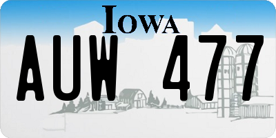 IA license plate AUW477