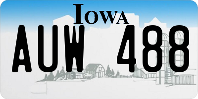 IA license plate AUW488