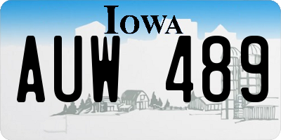 IA license plate AUW489