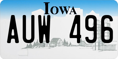 IA license plate AUW496