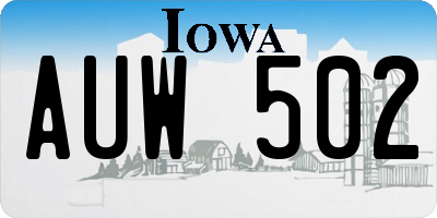 IA license plate AUW502