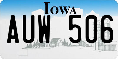 IA license plate AUW506