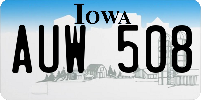 IA license plate AUW508