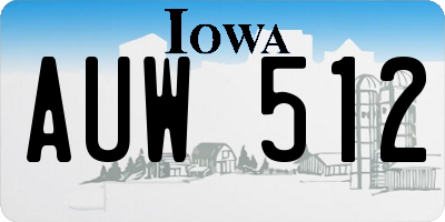 IA license plate AUW512