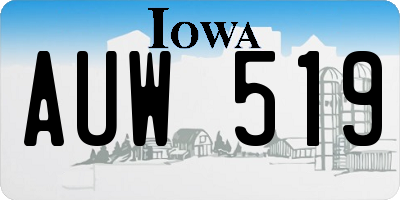 IA license plate AUW519