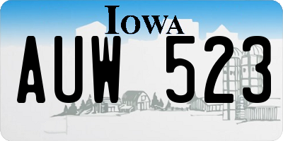 IA license plate AUW523