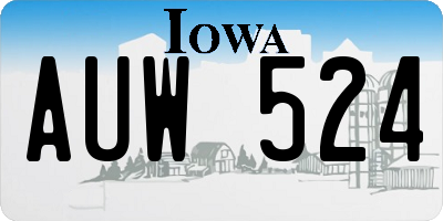 IA license plate AUW524
