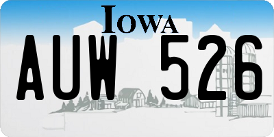 IA license plate AUW526