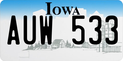 IA license plate AUW533