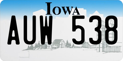 IA license plate AUW538