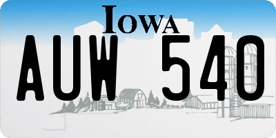 IA license plate AUW540