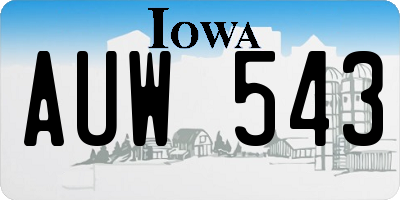 IA license plate AUW543