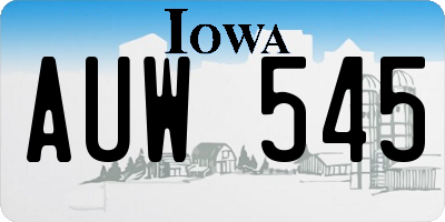 IA license plate AUW545