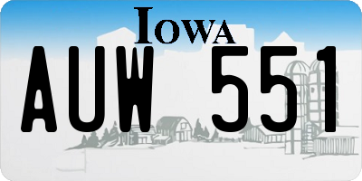 IA license plate AUW551