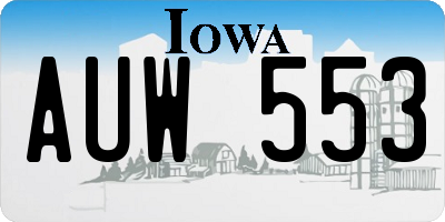 IA license plate AUW553