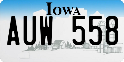 IA license plate AUW558
