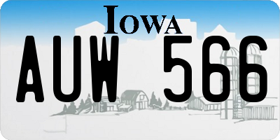 IA license plate AUW566
