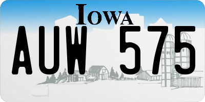 IA license plate AUW575