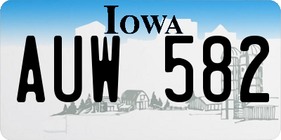 IA license plate AUW582