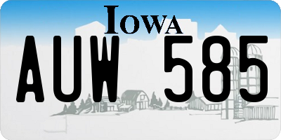 IA license plate AUW585