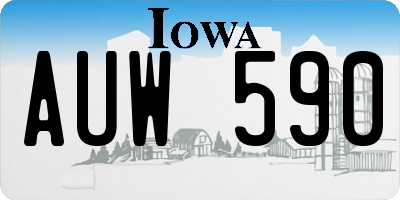 IA license plate AUW590