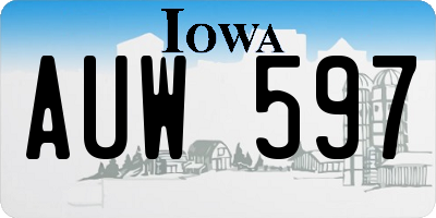 IA license plate AUW597