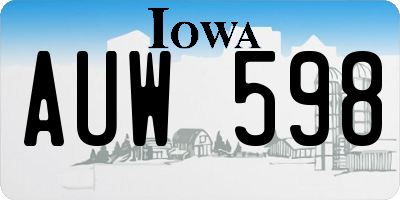IA license plate AUW598