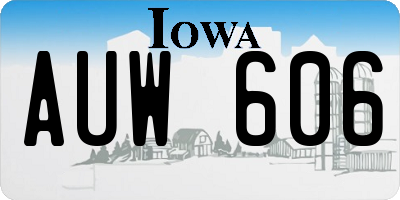 IA license plate AUW606