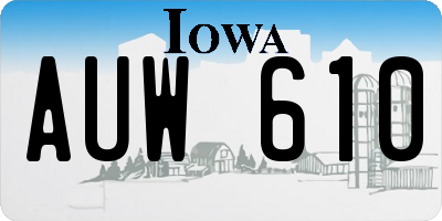IA license plate AUW610