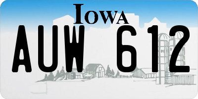 IA license plate AUW612