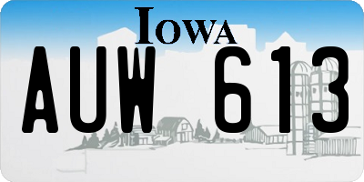 IA license plate AUW613