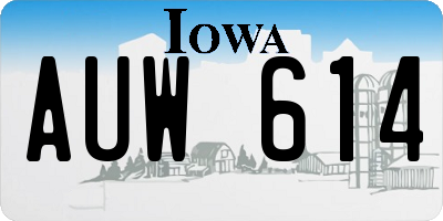IA license plate AUW614