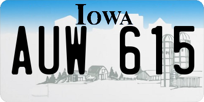 IA license plate AUW615