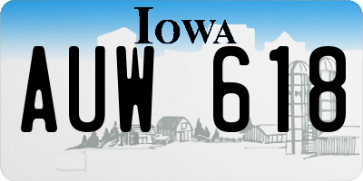 IA license plate AUW618