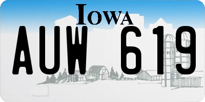 IA license plate AUW619